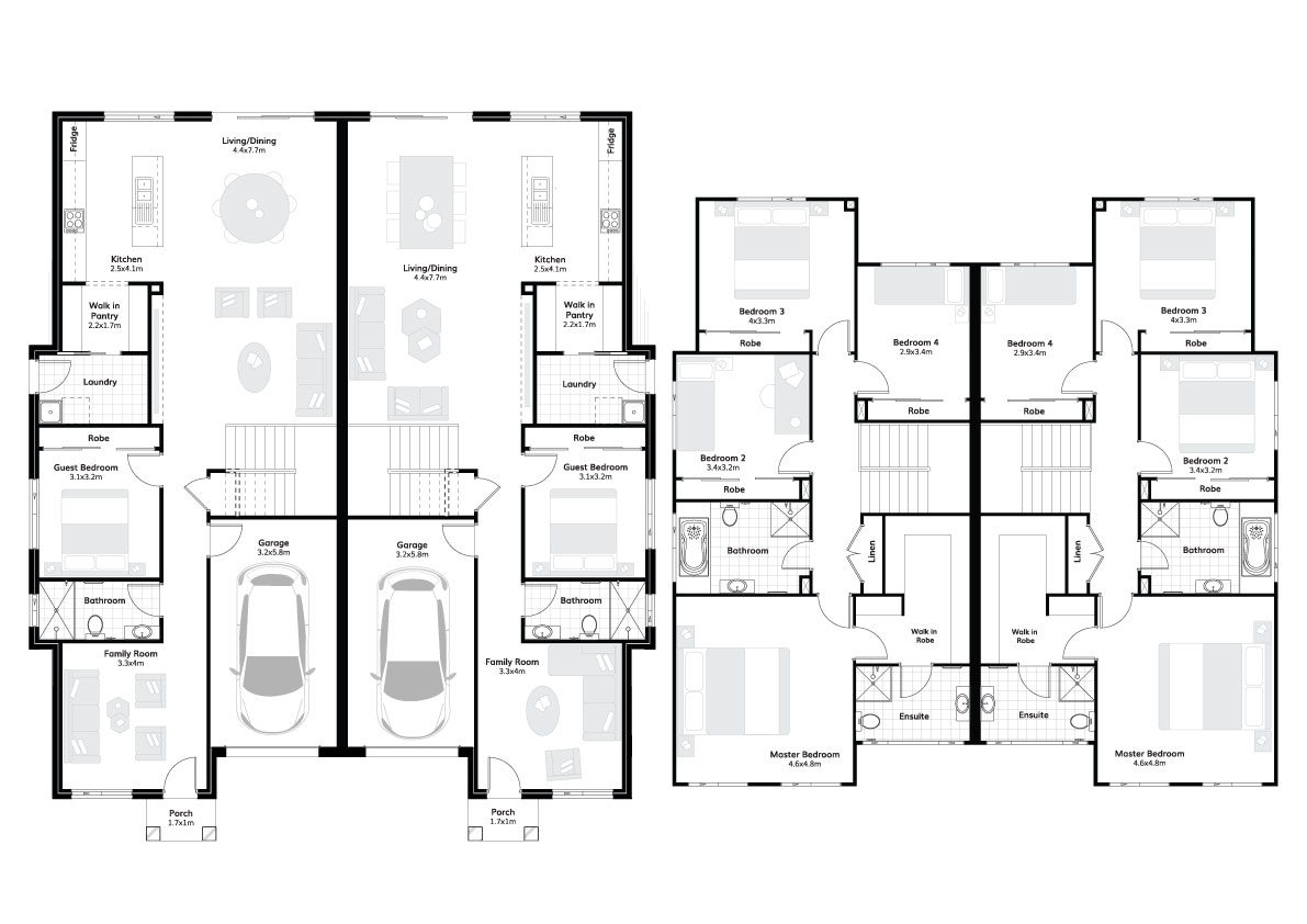 Duplexes floor plan