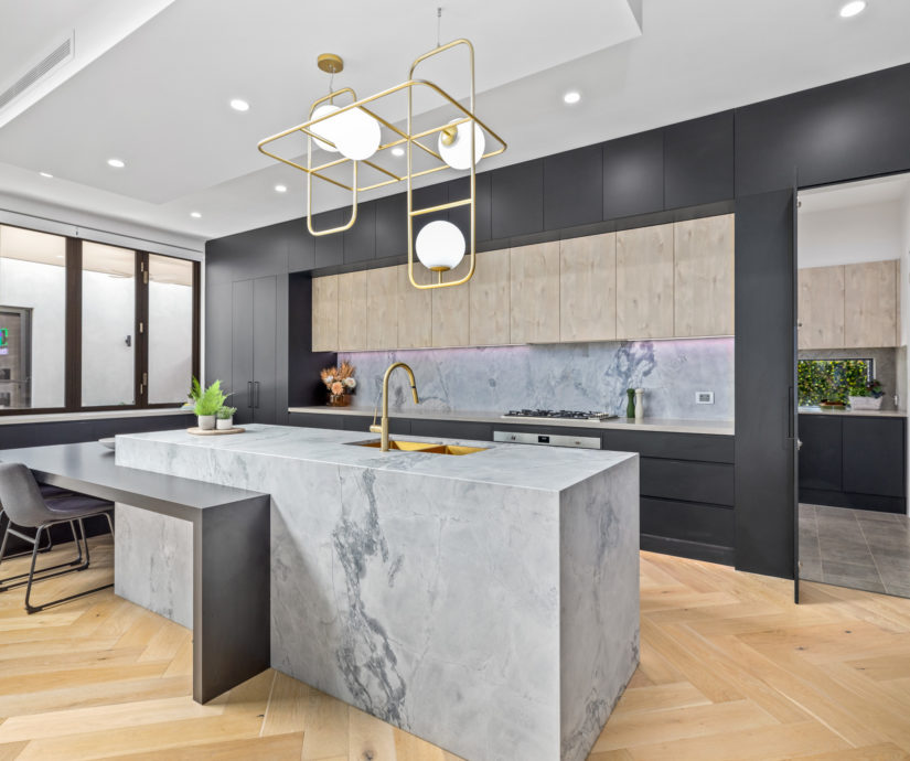 Kitchen decoration with marble